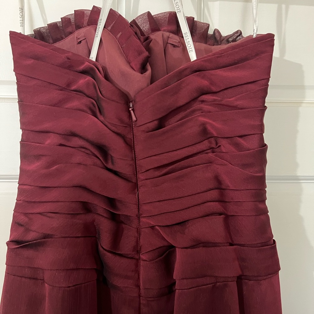 Belsoie Burgundy Gown - Picture 6 of 8